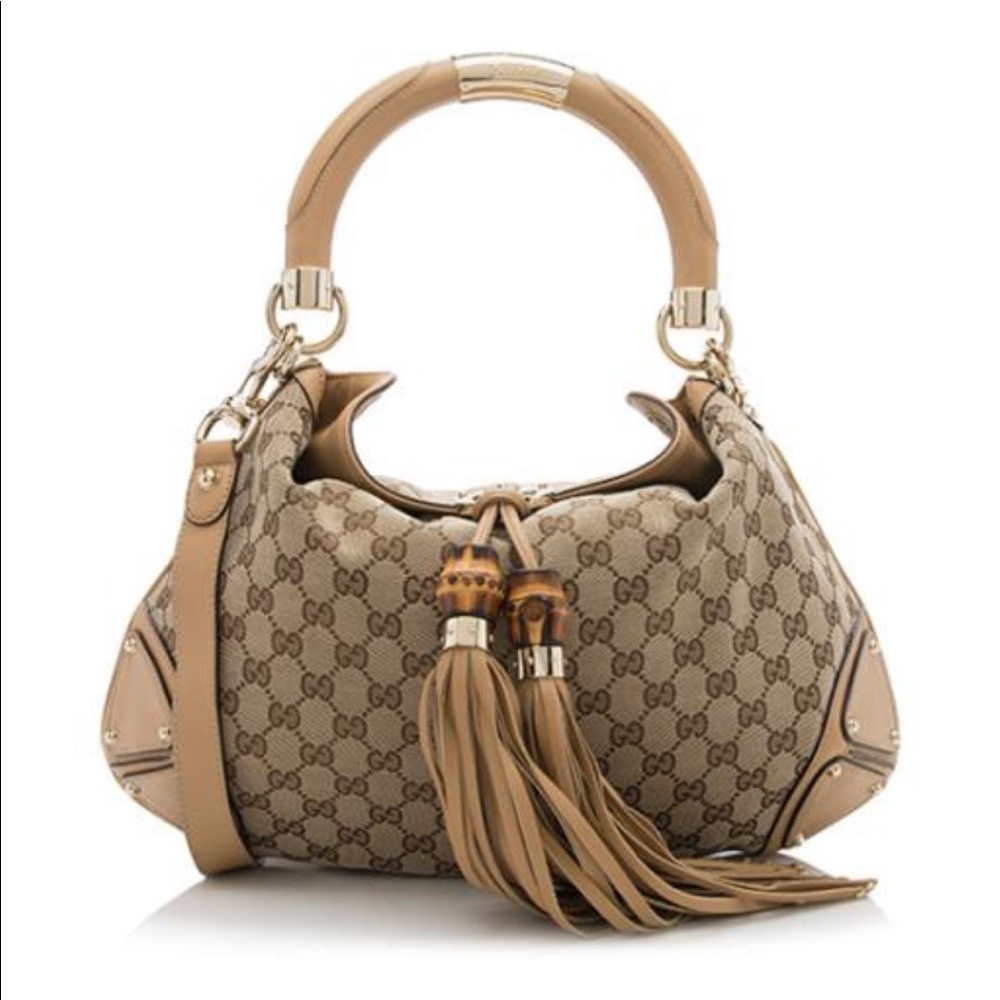 Gucci GG Canvas Indy Medium Satchel- authentic